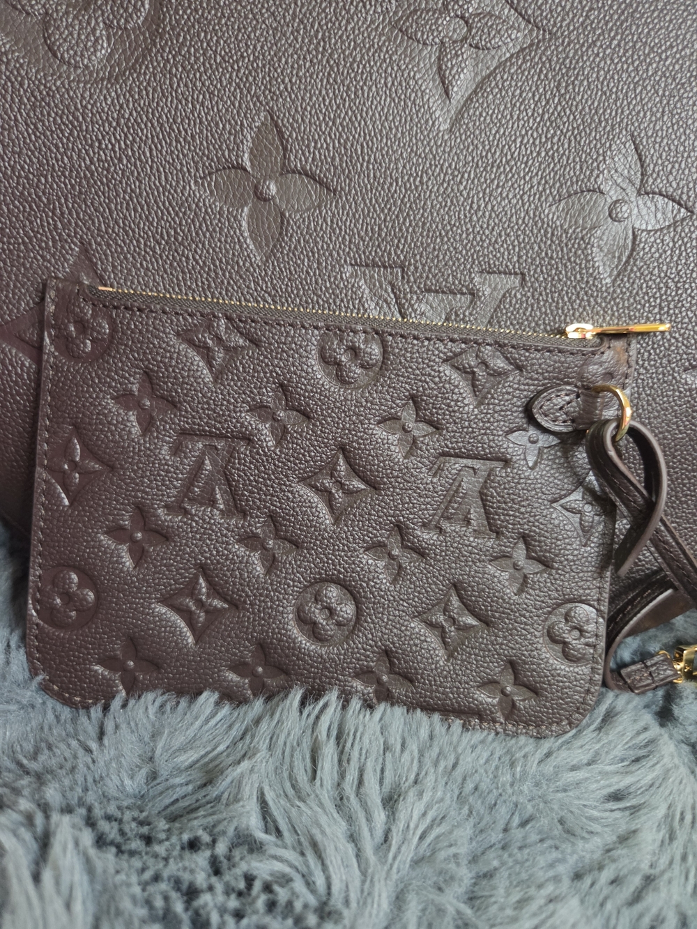 Chocolate Brown Embossed Crescent Shoulder Bag - Picture 7 of 10